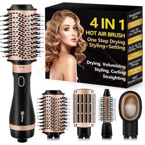 Hot-Air Blow Hair Dryer Brush - 4 in 1 Set for One Step Fast Dryingv